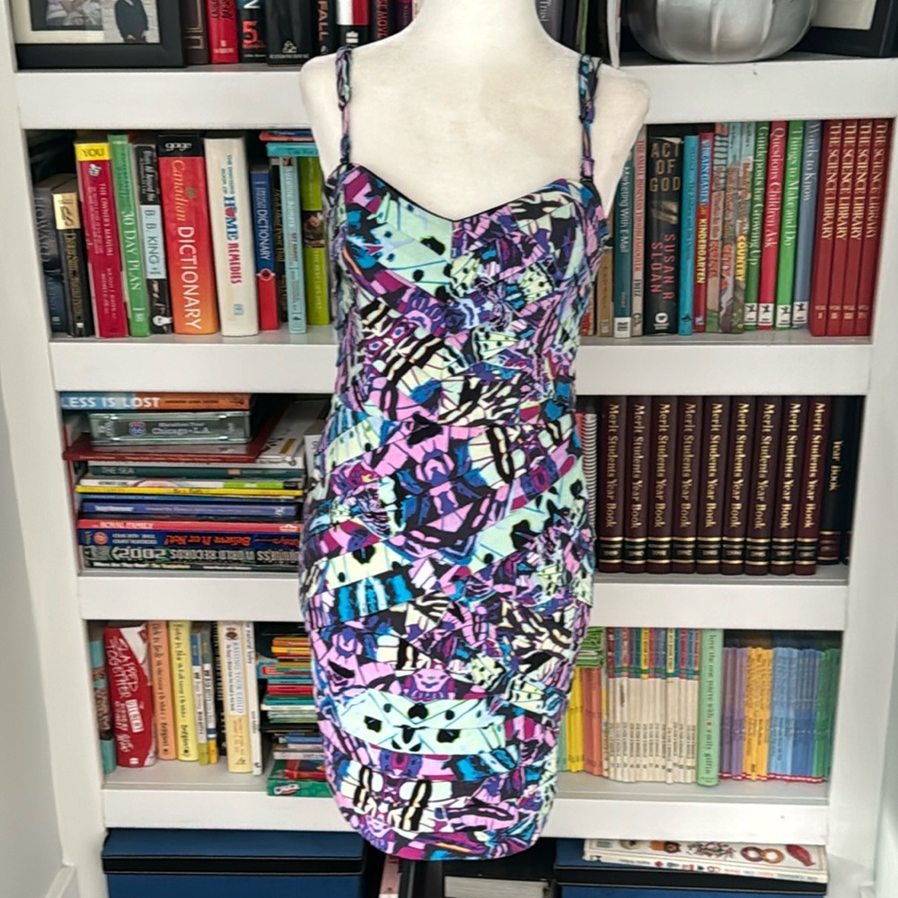 Lipsy Body con Jersey Stretch Printed Dress, Size 6